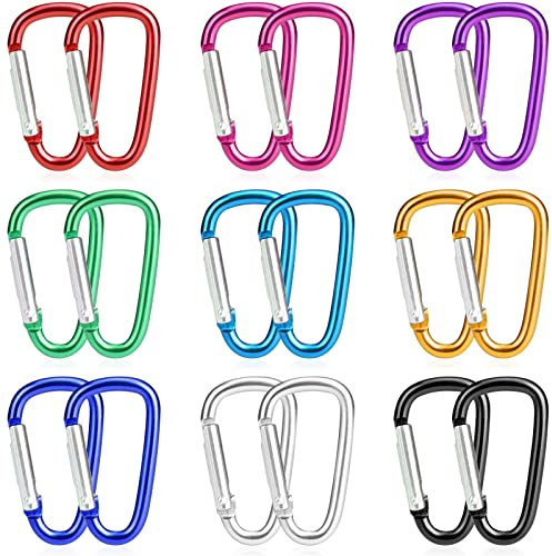 Catelves 18 Stück Multicolor Mini Karabiner Schlüsselanhänger aus Alulegierung mit Kleinem Karabinerhaken