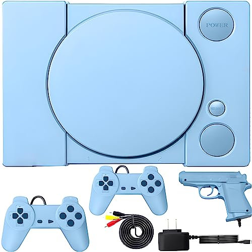 RCA Console Plug & Play con 2 controller, pistola da gioco e 16 giochi per TV, per bambini, famiglie e adulti | videogiochi