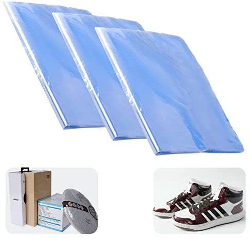 Houdao 100 st Krympplastpåsar Värmekrympfilm 11 * 15,7'' Vattentät Transparent Industriell krympplasttillbehör för förpackning av tvål Badbomber Skor Ljus DIY Hantverk Present