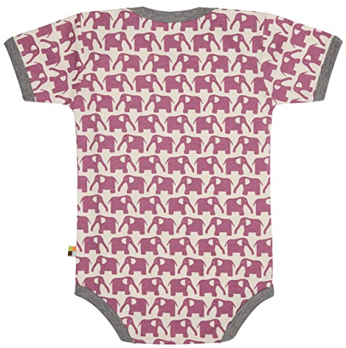 loud + proud Unisex Baby Body Kurzarm mit Elefanten Print, GOTS Zertifiziert T-Shirt