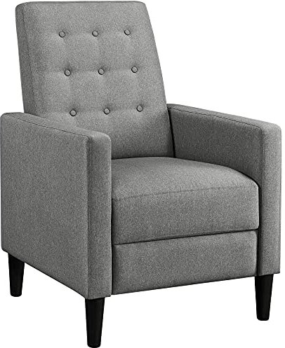 Yaheetech Relaxsessel Fernsehsessel TV Sessel, Verstellbar Einzelliegesessel Ruhesessel Liegesessel, Polstersessel mit Liegefunktion, aus Leinen, Grau