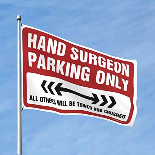 Männerhöhlen-Dekorationen, Handchirurgen, Parkplatz, Flagge, Windsäcke, lustige Geschenke für den Chef (Größe: 60 x 90 cm)