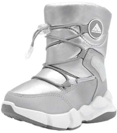 Nova Mountain Boys Girls Little Kids Winter Snow Boots,NF NFWB105 Silver 13