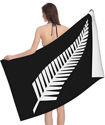 Strandhandtuch Neuseeländischer Maori-Farn Strandtuch Tragbares Duschtuch Weiches Reisetuch Für Männer Fitness Reise,80X130Cm