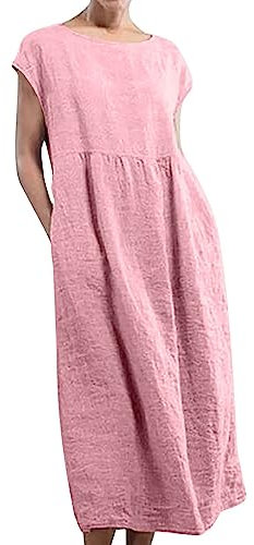 Cocila Vestito Donna Battesimo Vestito Nero Donna Elegante Lungo Tubino Donna Longuette Abito Cerimonia Donna Elegante Abiti Damigella Fucsia Vestito Corto Morbido Donna (Pink, S)