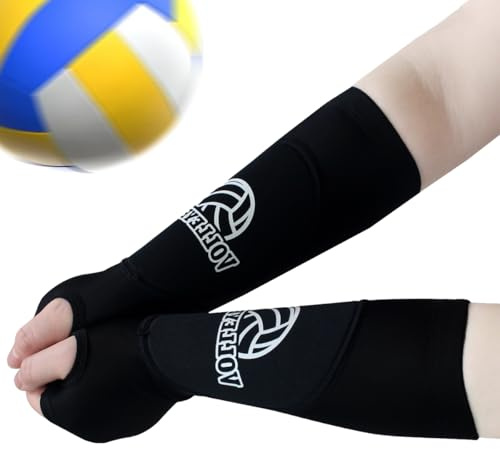 2XK-NOV 1 par Mangas Voleibol para Brazo(Peso50-65 kg),Manguitos de antebrazo,Voleibol Accesorios para Deporte,con Relleno de protección y Agujero para el Pulgar,para Mujeres y Hombres,Mittlere