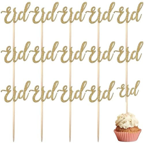 Eid Mubarak Cake Toppers Gold Glitter Ramadan Cupcake Topper Eid -fitr Dessert Dekor Für Islam Muslim Eid Party Supplies
