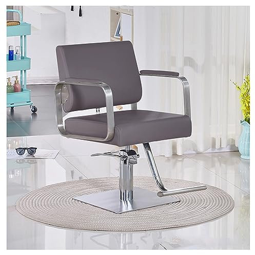 Friseurstuhl Friseursessel Salonstuhl, robust, für Stylisten, Friseurstuhl, 360-Grad-Drehgelenk, hydraulische Pumpe zum Haarschneiden, Beauty-Spa-Styling, Friseur- und Tattoo-Ausrüstung, braun, A