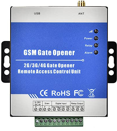RTU5025 Remote-GSM-Toröffner, Eingangstorantrieb, Garagentor-Zugangskontrolle, Zugangskontrollsystem Für Garage, Fabrik, Werkstatt(EU Plug-Blau)