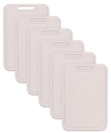 Go Practic Schneidebrett Kunststoff 6 Stück Schneidebretter Set Küchenbrett Spülmaschinenfest Rechteckig Polypropylen BPA Frei Sicher Beige
