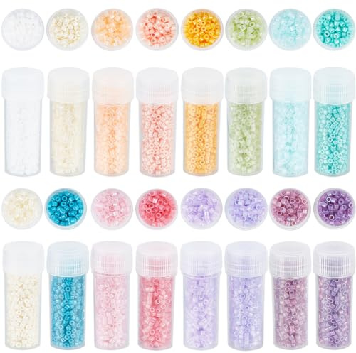 SUNNYCLUE 80g 16 Farben 12/0 Rocailles Perlen 2mm Zylindrische Glasperlen Bunte Bonbons Kleine Runde Lose Abstandshalter Bastelperlen Für Die Schmuckherstellung Zubehör Zum Selbermachen von Freundsc