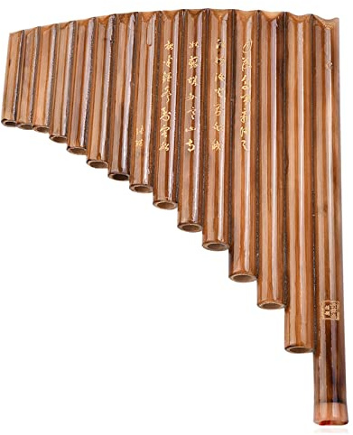 Panflöte 15 Pfeifen Natürliches Bambus-Blasinstrument G-Taste Panflöte Anfänger Panflöte