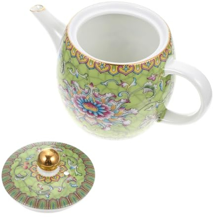 Mikinona Enamel Teapot Stove Safe Teapot for Loose Leaf Tea Small Tea Pot with Heat-Resistant Design 4 Cup for Home Office Restaurant Room
