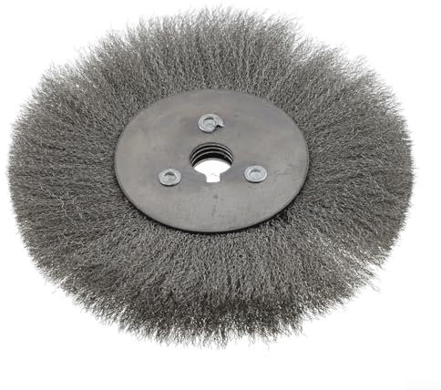 Spazzola a disco in acciaio inox per smerigliatrice da banco, perfetta per pulire, lucidare e sbucciare (15,2 cm)