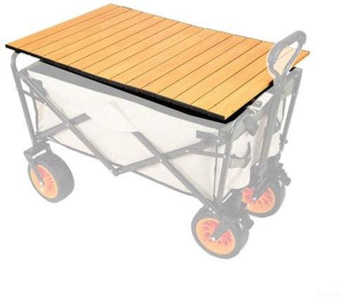 ReachMall Faltbare Campingtische, Picknicktisch, tragbare Aluminiumlegierung, Campingwagen, Tischplatte, Wagen, Anhängerabdeckung für Kinderwagen, Gartenwagen (L Holz)