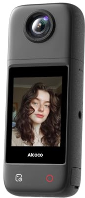 aicoco Wireless StreamCam, 4K Webcam per Live Streaming su Youtube, HDR Telecamera dal Live Streaming con rotazione dell'obiettivo a 180°, IPx4 resistente alla pioggia e al calore, 1/4 vite adattatore
