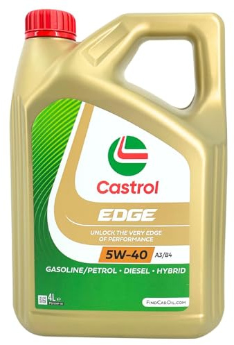 CASTROL Motoröl 5W-40 EDGE Vollsynthetiköl Motor Öl ACEA A3/B4 API SP A3/B4 4L Kompatibel mit VW Golf 7 Schrägheck 5G1, BQ1, BE1, BE2 Golf 4 Schrägheck 1J1 Golf 6 5K1 Golf 5 Schrägheck 1K1 POLO 9N