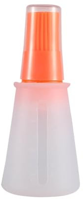 Pincel Cocina Botella de aceite for barbacoa con cepillo de silicona, cepillo for salsa condimentada, herramienta for barbacoa con botella de aceite graduada Brocha Cocina(Orange)