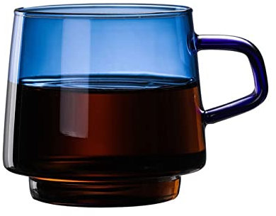 HJUGHPN Tasse à café en verre borosilicate résistant à la chaleur (marron)