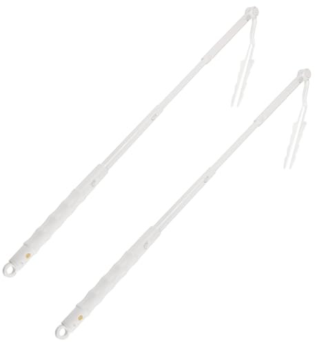 2 Pezzi Manico di Ricambio per Ricarica Spolverino, 90cm Solo Manico Esteso Asta Telescopica Estesa Lunghezza Regolabile Manico di Ricarica Spolverino per Casa Pulizia, Bianco