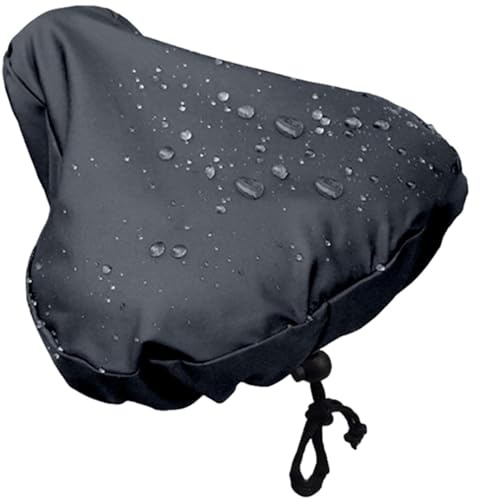 Raypontia Fahrradsattelbezug 27 x 24 cm, Fahrradsattelbezug gegen Regen, Staub, PVC-Schicht, wasserdicht, Unisex, Schwarz