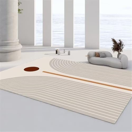 RUGMRZ Wash and Dry Teppich Abstrakte Geometrische Sofa-Wohnzimmerdekoration, Langlebig, rutschfest Und Pflegeleicht Gaming Teppich Mehrfarbig Dekoartikel Wohnzimmer Teppich Rutschstopp 160X200CM