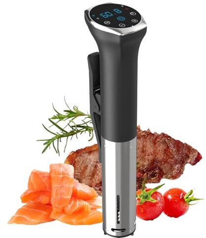 Karinear Sous Vide Machine 1100W Immersion Circulator with Temperature Time LED Display Stainless Steel Touch Control Silent Style for All Bodybuilder