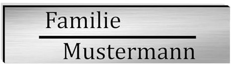 KIWISTAR UG - ab 1x - Namensschild Strich 50x20mm Briefkastenschild selbstklebend - silber-schwarz gebürstet - Klingelschild personalisiert - Briefkastenschild - Türschild mit Gravur UV und wetterfest