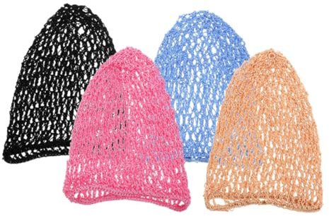 Holibanna 4 Stück Häkel Haarnetze Aus Elastischem Netzgewebe Atmungsaktive Haarschlafnetze Für Kurze Und Lange Haare Handgehäkelte Haarnetze Zum Schlafen Und Haarpflege Für Damen