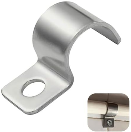GIUSOBG 20 Piezas Grapas para Cables 16MM Pared Acero Inoxidable 304 Espesado Sujeta Cables Pared Abrazaderas Metalicas para Orificio Unico en Forma de U para Fijar, Alambres y Tubos