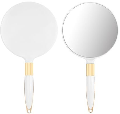 DecorDwell Handspiegel mit Griff, Beauty Handspiegel, Spiegel mit Griff in Ergonomischem Design, Tragbarer Reise-Kosmetikspiegel für Männer und Frauen, Schminkspiegel für Haare Gesichtspflege