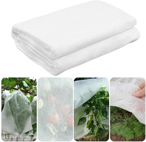 WEXFFU Garden Fleece Frost Protection, Non-Woven Fabric Horticultural Fleece, 2 x10M Plant Fleece Frost Protection, Plant Cover for Garden Protect Fruits Flower From Winter Frost Cold Sun Insect Birds