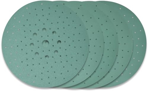 Serious Grit - 225mm Drywall Sanding Discs - P80-220 Assortment - 25 Pack | Fits Festool Planex, Other 9 Drywall Sanders - Includes 5 Each of P80, P120, P150, P180, P220 Grit - Hook & Loop Sandpaper