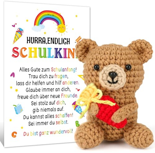 DPKOW Einschulungsgeschenke Mädchen Junge Schultüte Füllung Ideen, Positive Kartoffel Glücksbringer Schulanfang Bär Geschenke Einschulung Deko, Positive Geschenke, mit Karte Schulanfang