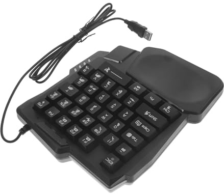 Mikikit Clavier de Jeu Vidéo 35 Touches Noir en Abs, Rétroéclairé | Usage Maison et Dortoir, Opération Précise, Format Compact pour Jeunes Joueurs