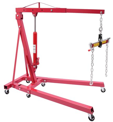EORNYHQMY Heavy Duty Hydraulic Crane,with Engine Leveler,Engine Hoist,2 TON Folding,Shop Cranes Lift,for Car Fixing,Warehouse