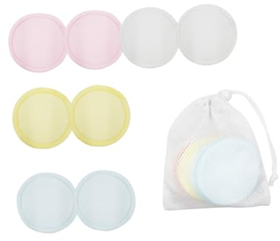 COLLBATH 8 piezas Almohadillas de Algodón para Desmaquillar Reutilizables con Bolsa de Malla Suaves y Absorbentes para Limpieza Facial y Maquillaje Ojos para Seca y Grasa