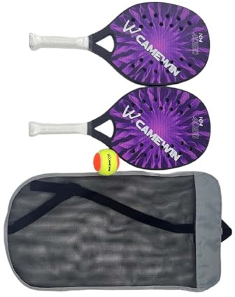 2 racchette da beach tennis per bambini con impugnatura antiscivolo racchetta da tennis da spiaggia, viola, 46 x 21,4 x 2 cm