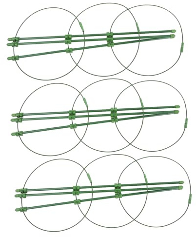 INOOMP Support pour Plantes Grimpantes 3 Pièces, Tuteurs Réglables 45 Cm en Fil d'acier Boucle, pour Jardin Intérieur Et Extérieur, Support Robuste pour Tomates, Roses Et Framboisiers