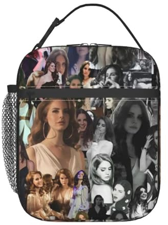 Custom Lana Del Rey Thermal Insulated Lunch Bags Women Resuable Bento Box for Outdoor Camping Travel Storage Food Tote Bags