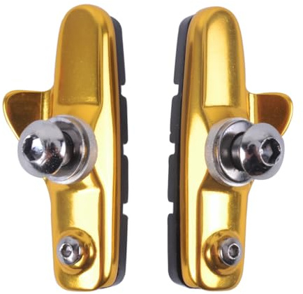 AMSLSIU Bike Mute Pastiglie dei Freni a Morsetto Resistenti all'Usura Scarpe Freno a C Blocco di Gomma Accessori per Biciclette con sostituzioni di Fango, d'oro