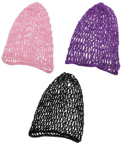 BESTonZON 3 Stück Pack Gehäkeltes Haarnetz für Mädchen Elastisches Haarnetz für Lange Haare zum Schlafen und Haarpflege zu Hause
