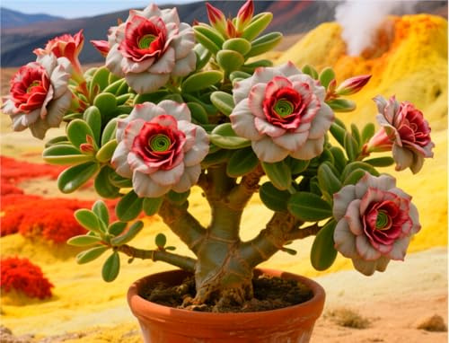 Perenne Rizoma Di Rosa Del Deserto, Resistenti Al Freddo E Alla Siccità, Facile Da Coltivare, Adatto A Primavera E Autunno-1 Rizoma-F