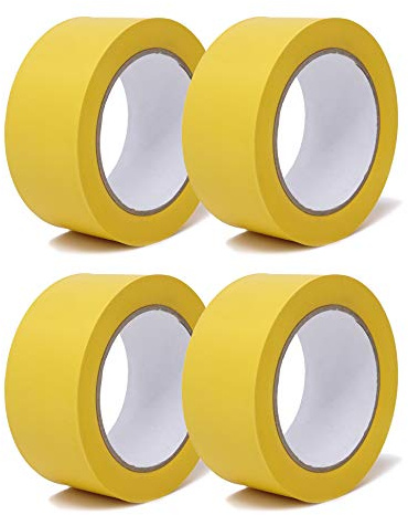 gws Putzband 4 Rollen PVC glatt gelb Abklebeband leicht abrollbar Maler-Schutzband in Profi-Qualität versch. Farben & Breiten je Rolle 33 m x 50 mm