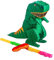 Fax Potato Dinosaur Pinata, Rainbow Buster Stick and Blindfold Set (W40 x D13 x H55cm) Fill Your Own Kids Large Party Supplies Themed Birthday Accessory Fun Decoration Pinata for Kids Parties & Games