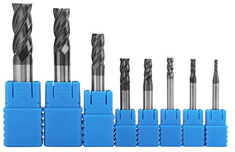 8 stücke Fräser Werkzeug, 2-12mm 4 Flöten Hartmetall Schaftfräser Set Wolfram Stahl Fräser Tool Kit