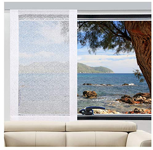 SeGaTeX home fashion Flächengardine Wohnwagenstore Crazy wollweiß Caravan-Gardine Wunschhöhe 50-80cm 2 Breiten