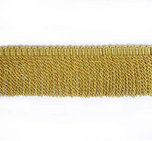 BEL AVENIR Bullion Fransen Besatz Basic Trim Collection 6,5 Yard x 3 Zoll (Golden)