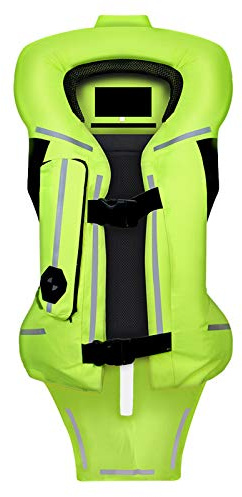 ZZJCY Giacca Moto Moto Gilet Moto con Airbag Riflettente Avanzato, Si Adatta A Uomini E Donne Adulti, verde, S