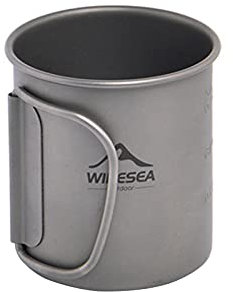 Alacritua Titan Outdoor Camping Tasse, Titan Campinggeschirr, 200ml, 250ml, 300ml, 375ml